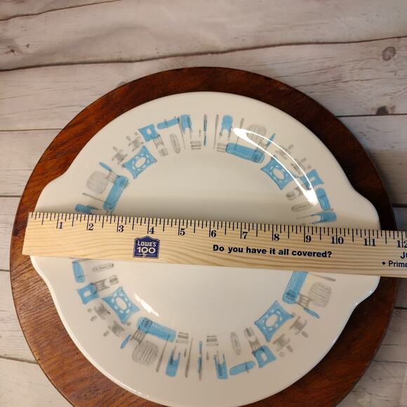 Royal China Blue Heaven Pattern Round 11 5/8"‎ Handled Cake Plate Platter - Picture 3 of 6